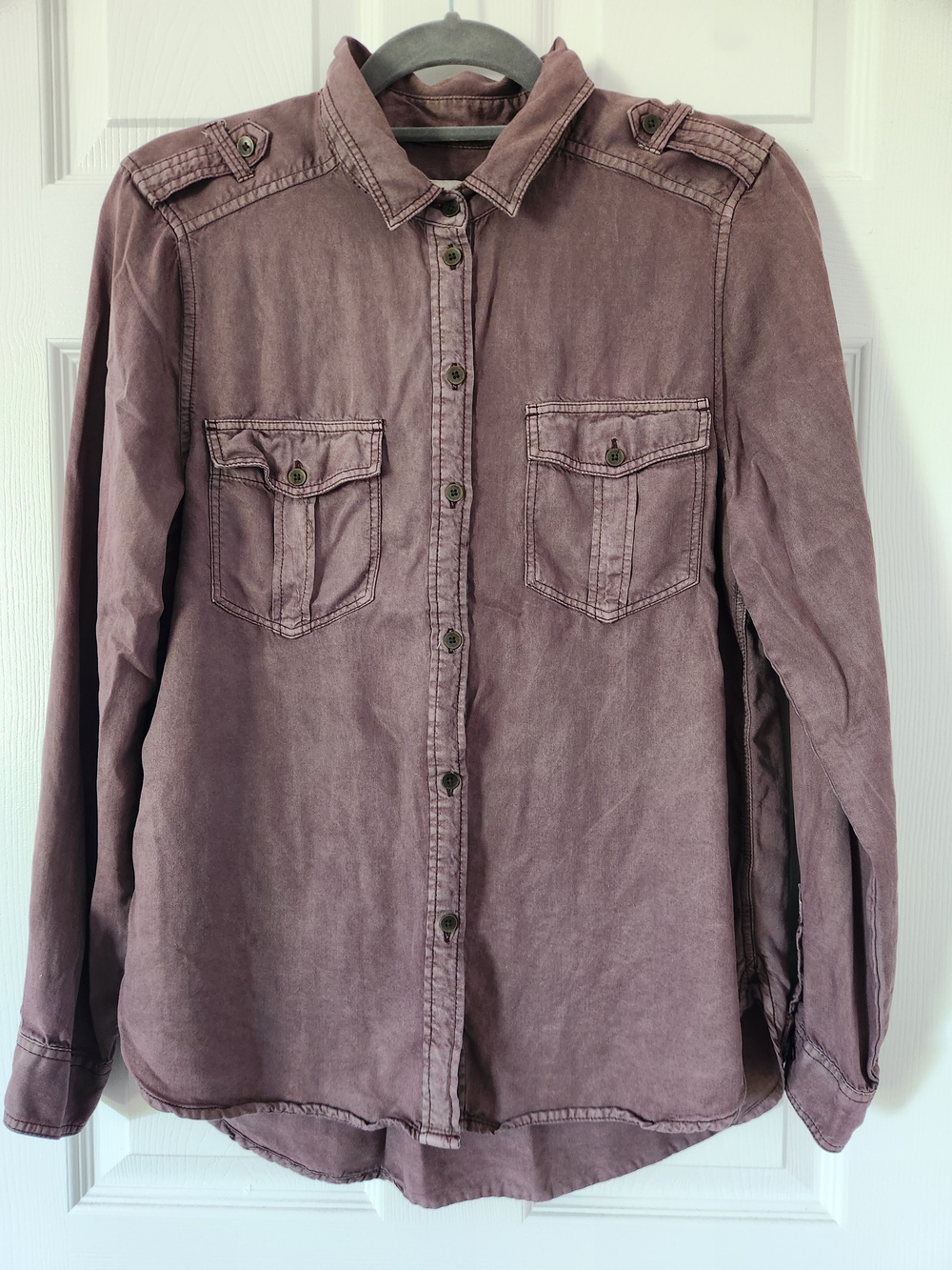 American Eagle Outfitters Mauve Button-Up Shirt